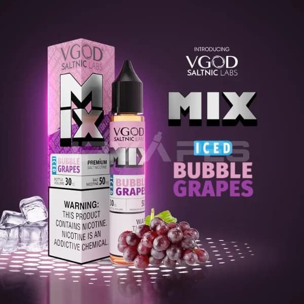 VGOD ミックスアイスバブルグレープ ソルトニック 30mL リキッド – 50mg | 25mg