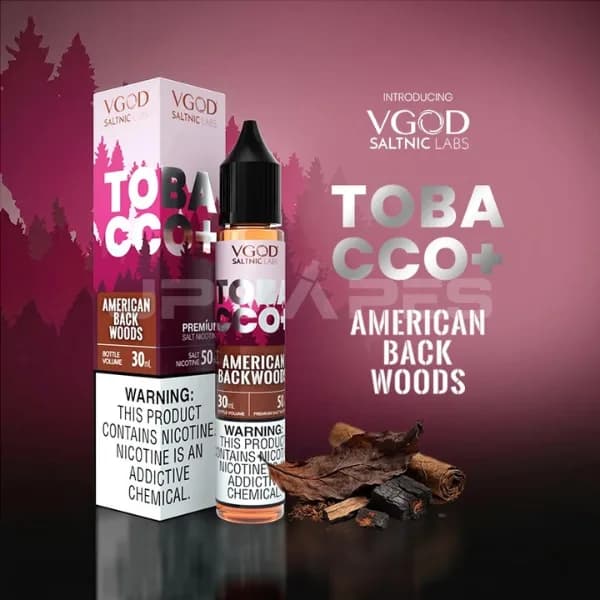 VGOD Tobacco Plus American Backwoods SaltNic 30mL E-Liquid – 50mg | 25mg