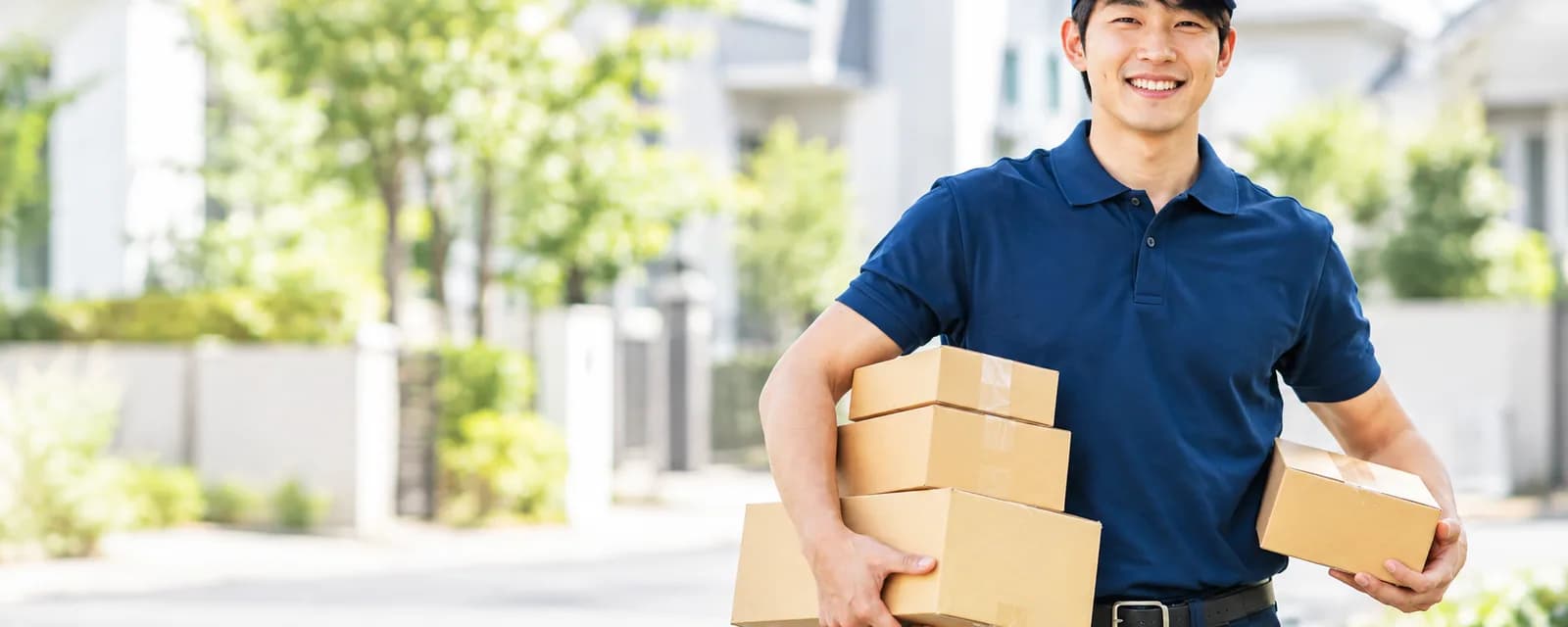 JP Vapes delivery driver carrying parcels