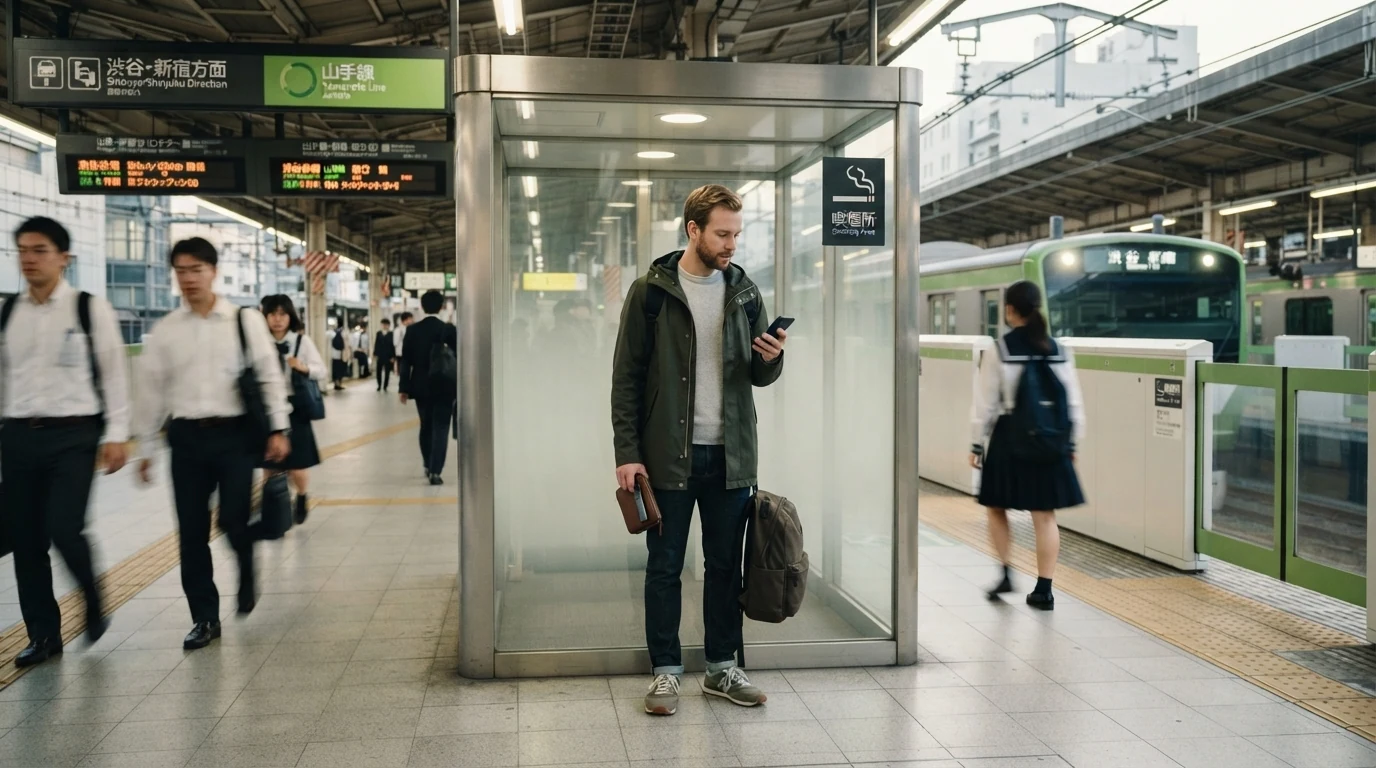Traveler carrying a vape while following vaping rules in Japan
